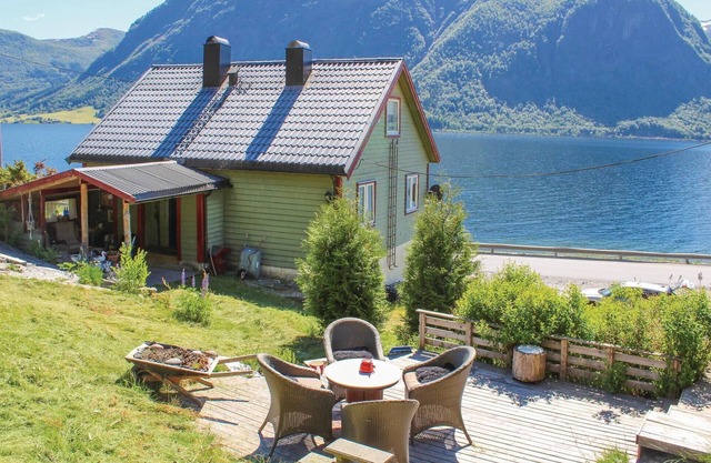 Quaint cottage on Jølstravatnet, the richest fishing water in all of Sogn and Fjordane.