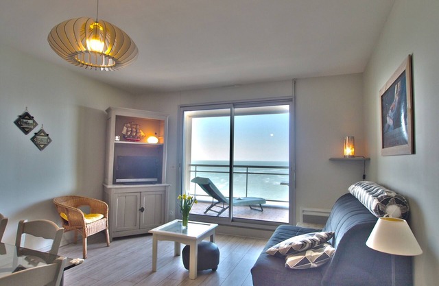 Seafront Apartment with Terrace and Garage in Charming La Chaume, 2 Bedrooms