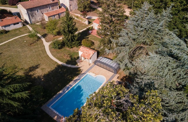 Set of three character houses with heated indoor swimming pool