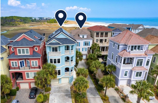 Sleeps 38 | 2 Homes, Steps to the Beach, Private Pool + HotTub, Game Room, Views