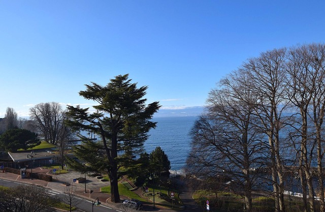 Spacious studio in Évian-les-Bains, balcony, near center
