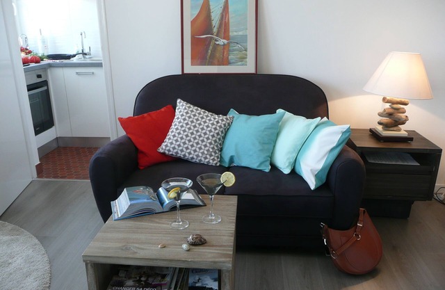 Studio 4*, SEA VIEW and facing the dragon, 150m from the BEACH, near the 2 caps site