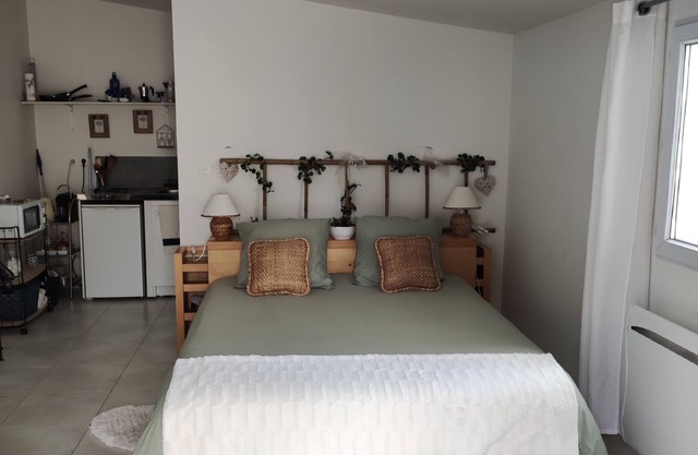 Studio ind. in villa Castelnau center, pkg free ext, near cl. du Parc.