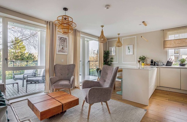 Stylish Japandi-Inspired 2-Bedroom Home with Terrace, Parking & EV Charger.