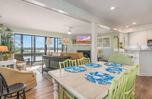 Sunset view over the marsh in this 2 bedroom condo. Enjoy nature and views