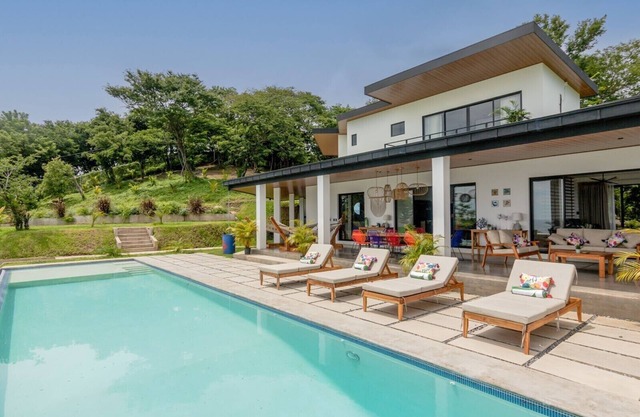 luxury home with Ocean views of El Zonte. Located of top of a beautiful hill.