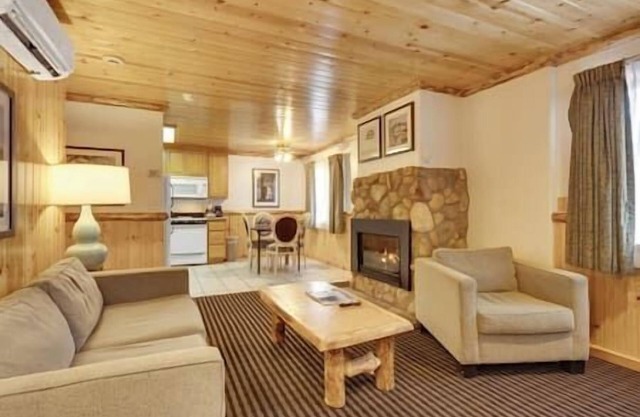 This spacious 2 bedroom townhouse in South Lake Tahoe features a king bed