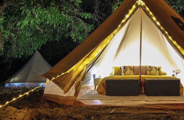 Tranquil Mountain Glamp: Swimming, Organic Meals, Hike Trails + Kayaking