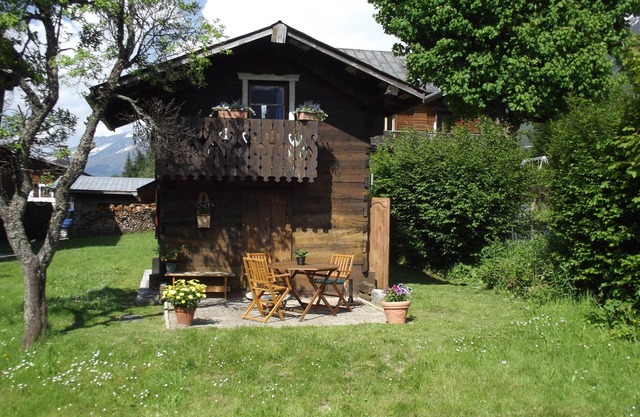Typical old wooden chalet Chamonix valley