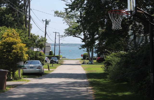 Walk to the beach at Black Point, Niantic, Ct.
