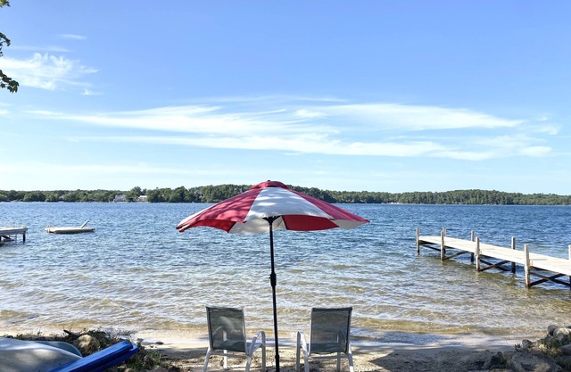 Waterfront lake house private beach dock