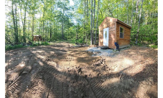 Shapleigh Cabin | 1 of 2 Enchanting 1 room cabins in Shapleigh, ME located on sloaping forest land