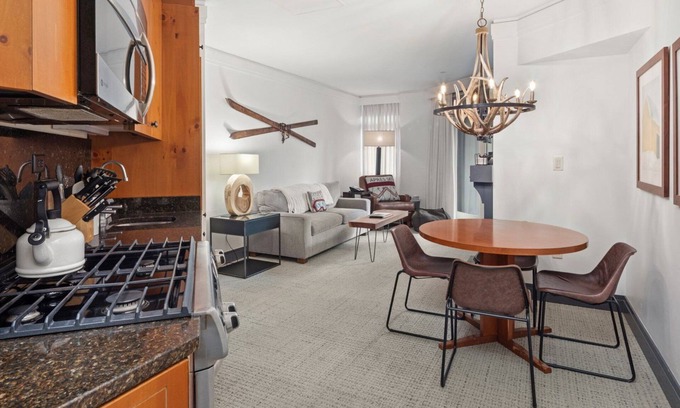 Stowe Area Cabin | #1302 |2 bdrm | Directly inside The Lodge At Spruce Peak | Ski in Ski out