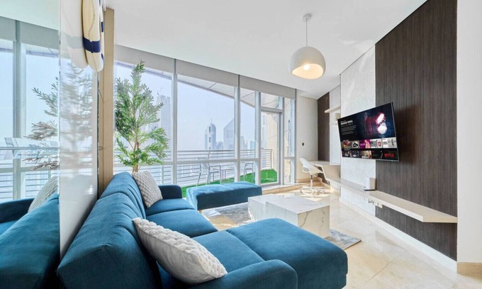 Bur Dubai Apartment | 1BR Sky Gardens | Balcony with Stunning DIFC View