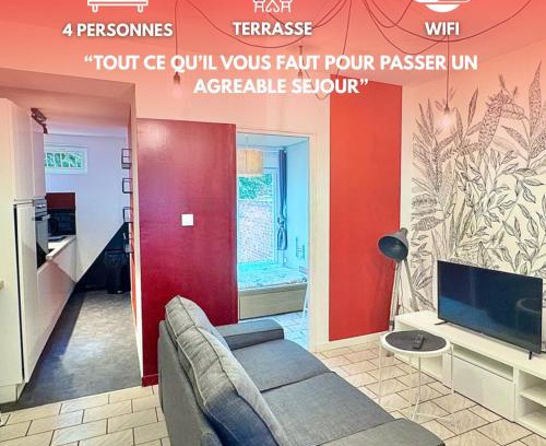 Douai Apartment | 2 chambres en RDC avec terrasse 4 personnes
