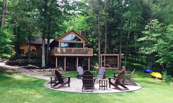 Emily Cabin | 2 Quaint cabins, clear, gradual swimming beach, dog ok, on Goodrich Lake.