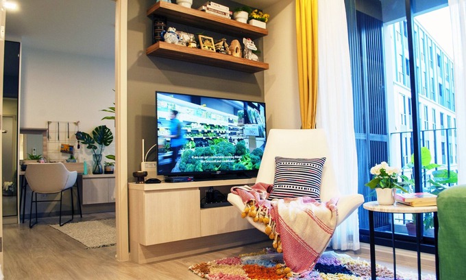 Rama 9 Condo | 2BR/2BTH Maestro 03 ✦ Shuttle to Subway ✦ Pool & Gym ✦ 49" Smart TV ✦ 100MBWiFi