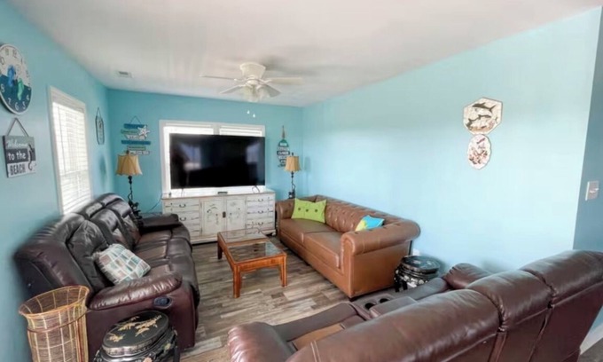 Ocean City Beach Villa | 3-bedroom villa in charming North Topsail Beach with WiFi, AC Ocean front view