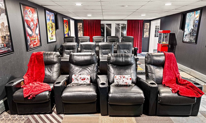 Dingmans Ferry House | 4200SF:Theater*Firepit*Pinball*Hot Tub*3 King Beds