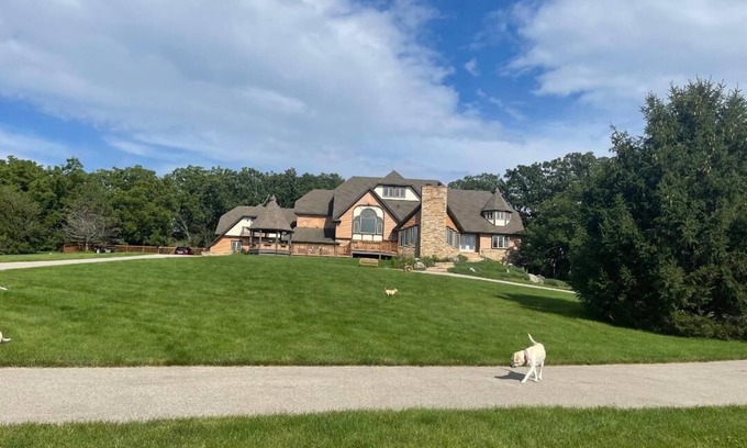 Marengo House | 6 bd Country Estate on 28 Acres near Lk Geneva w/Ponds, Trails, Fenced Dog-park