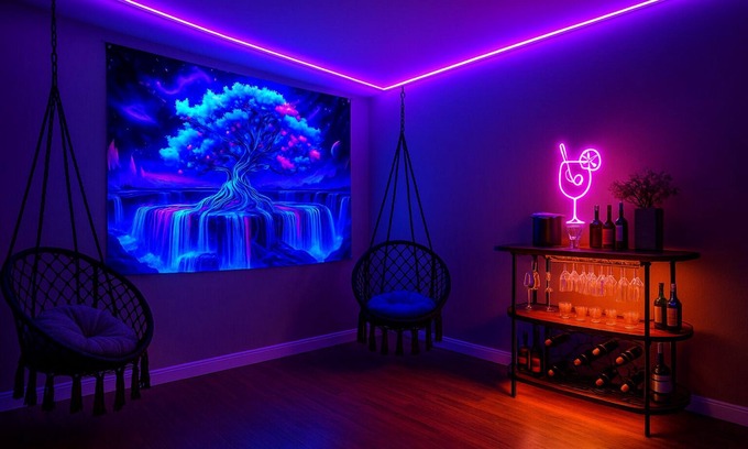 Concord House | 6BR Vibe House with Insta-Ready Neon Den, with Room to Roam & Big Group Energy!