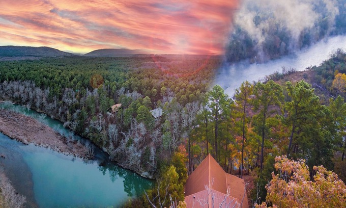 Octavia Cabin | 8 BR sleeps 29 river front *private island* pool tables