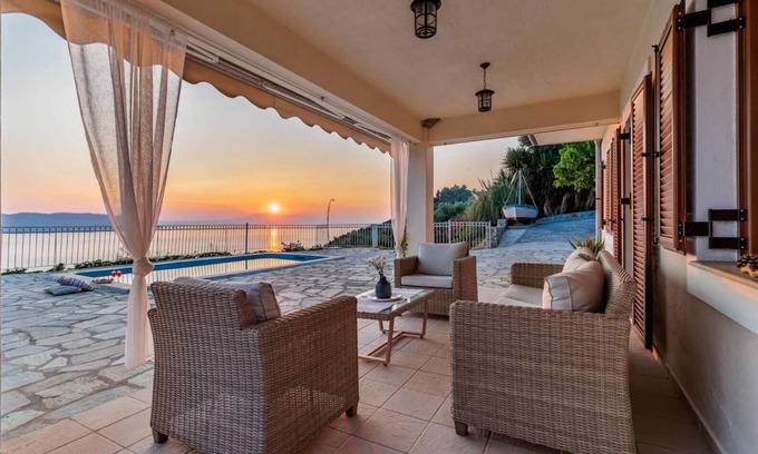 Xanthi Region Villa | Aigaio pool Villa, gaze the sunset over the Aegean sea.
