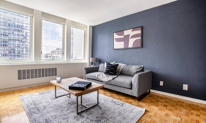 Prudential - St. Botolph Apartment | Airy Back Bay 1BR w/Gym, Doorman, W/D, nr. Copley Mall, by Blueground