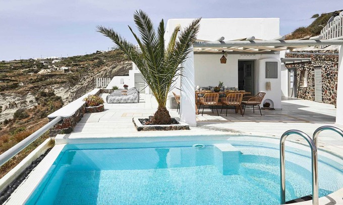 Vourvoulos Villa | Amazing Santorini Villa | Villa Buena Vista | 3 Bedrooms | Private Terrace with.