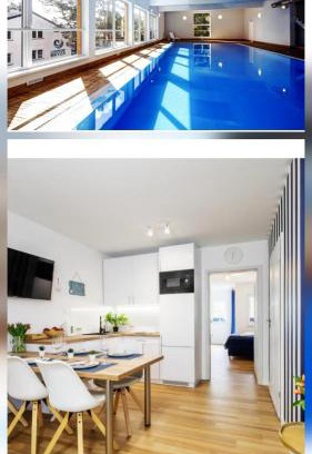 Poddabie Apartment | Apartament 12B Niebieskie Apartamenty Poddąbie dawniej Blue Marine z basenem krytym, odkrytym, salą zabaw, animacjami