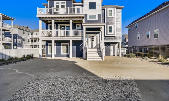 Currituck County House | Approx 500 ft to beach access, Private pool, Elevator, Pets