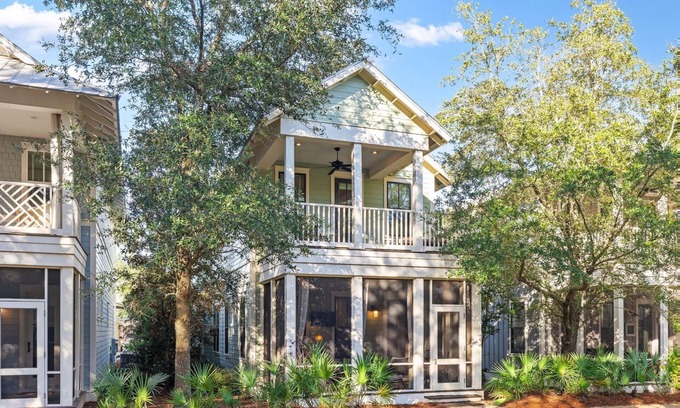 Sugarwood Beach House | Available for Fall Stays! The Crossings District of Watercolor! Resort Amenities! 5 Adult Bikes!