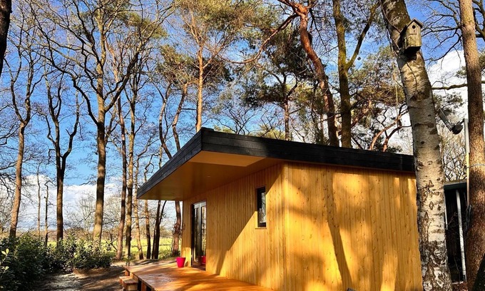 Zuidwolde Cabin | Barber houses in a wooded area