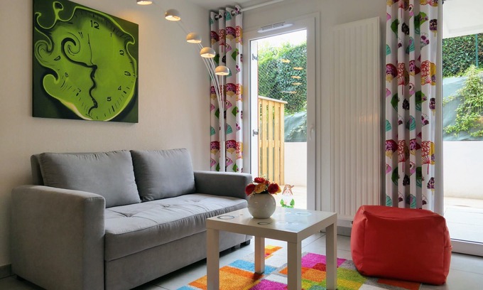 Cambo-les-Bains Apartment | BaskoParadis I Apt Design I Adapted reduced mobility I Bed 160 I Terrace I Patio