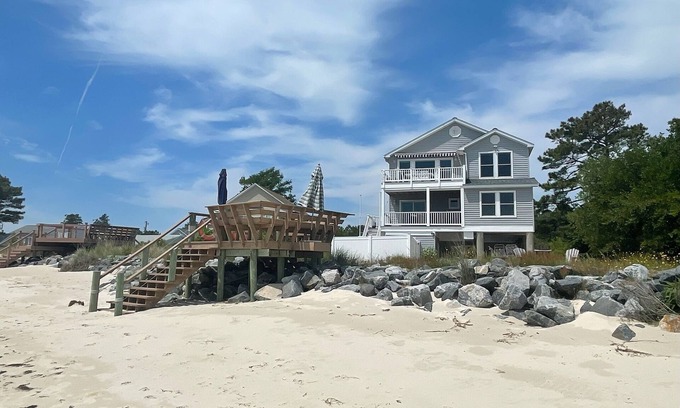 New Point House | Beachfront Bavon Beachfront Sailors Delight Sleeps 10.