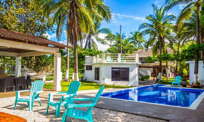 Cerro Plano House | Beachfront dog-friendly home with private pool, grill, hammocks, & beach access