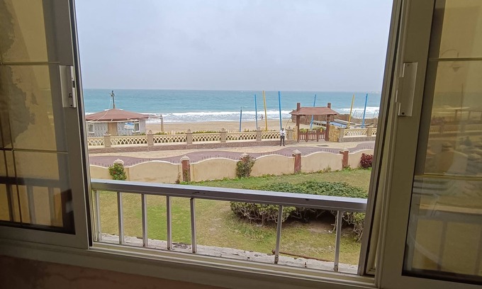 San Stifano Apartment | Beachfront Stay in El Maamoura, Alexandria – First Row with Sea & Garden Views