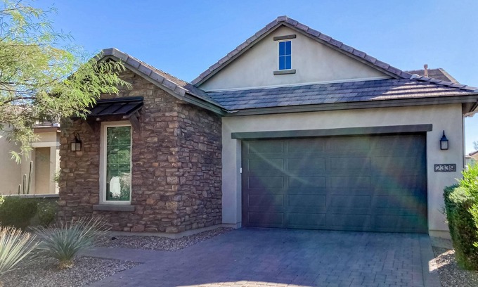 Fireside at Norterra House | Beautiful desert home near trailheads with yard, grill, and mtn views - dogs ok