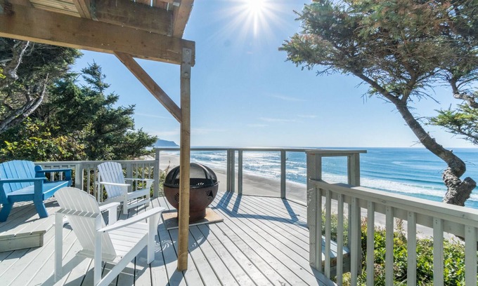 Cloverdale House | Beautiful oceanfront home with sweeping views, multiple decks, and pet friendly