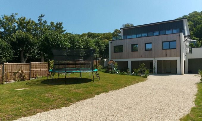 Plerin House | Beautiful Recent Modern House Large Terrace Garden Sea View. Sea 40 Meters Away!
