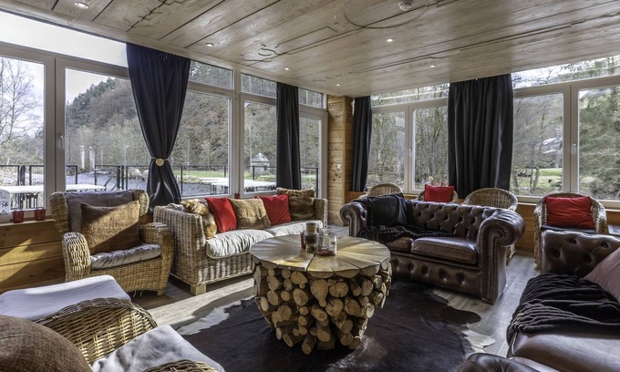 Stoumont Villa | Beautiful waterfront house with heated indoor pool, sauna, terrace.