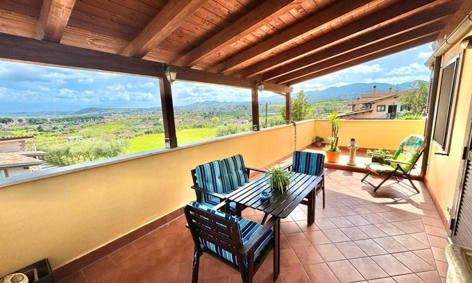 Borghesiana Apartment | Belvedere Penthouse - Metro C - Parking Space. Panoramic view of the Hills of Rome.
