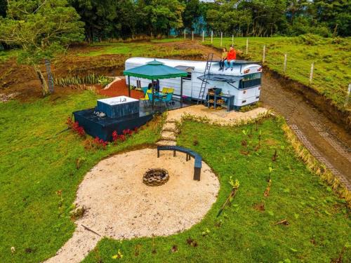 Poas Volcano National Park Apartment | Bus Hotel with HotTube in the middle of mountain