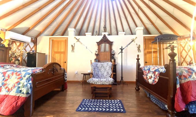 Veneta Bed & Breakfast | Camelot is a fully furnished yurt themed after the mythical Arthurian legend.