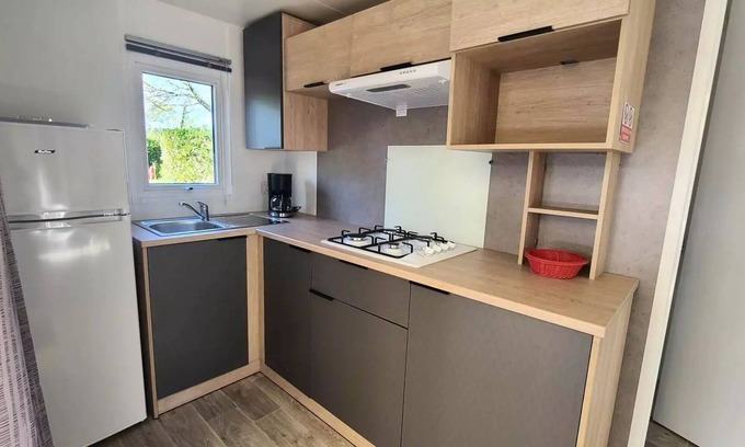 La Douze House | Camping Ushuaïa Villages Le Bois Coquet * - Comfort mobile home - 2 bedrooms -TV - 29m² 4 people