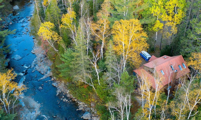 Carrabassett Valley House | Carrabassett Wheelhouse ~ Mountain Bike Inspired River-front Home