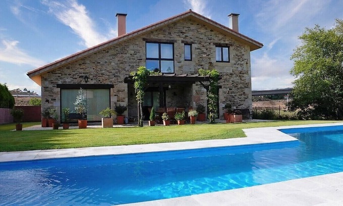 Ames Villa | Casa As Lamas (349), with pool next to Santiago