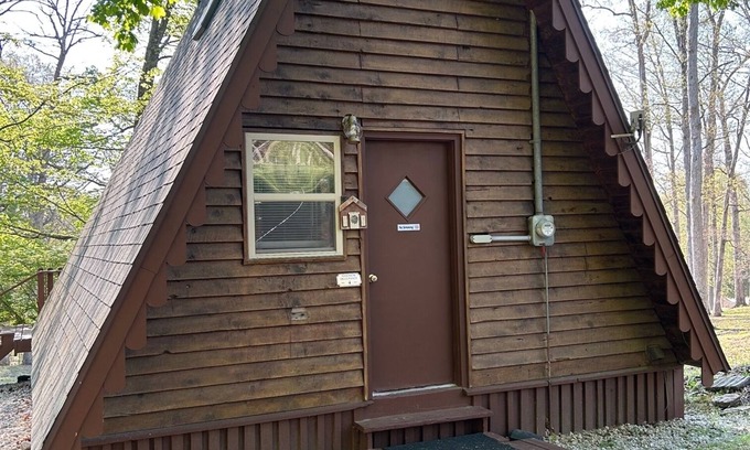 Eckerty Cabin | Cedar A-Frame Chalet Cabin 1 located on Patoka Lake in Southern Indiana