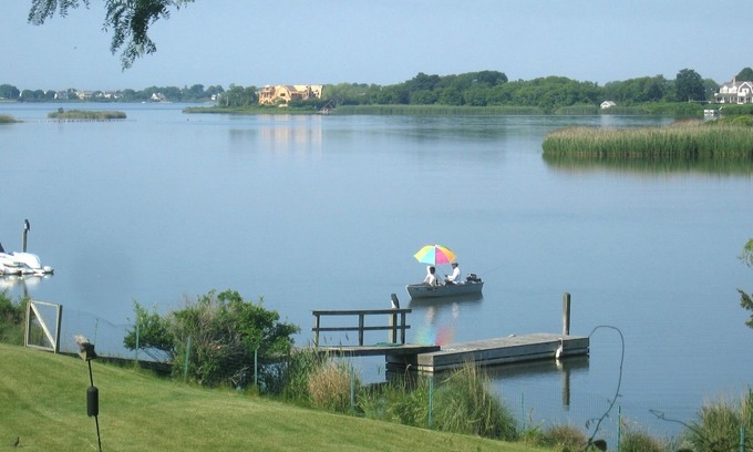 Water Mill House | Charming 4 BR +2 waterfront-pool, privacy, views, gazebo, boats, near beaches