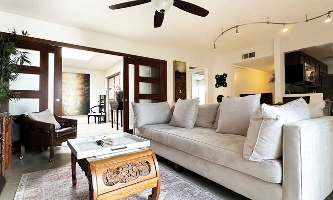 Casita Real Apts. Condo | Charming, Bright Casita w/Patio, Office & King Bed near Old Town. Dog Friendly